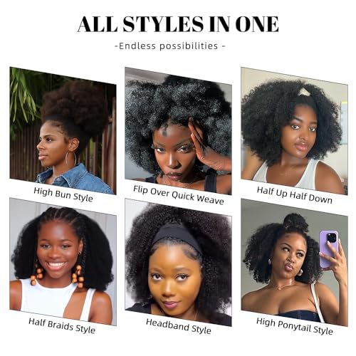 Image of Glueless Afro Curly Wigs with 4C Edges hairline Human Virgin Hair wig 4x4 Lace Front Afro Kinky Curly wig 210% Density Natural Color 26Inch