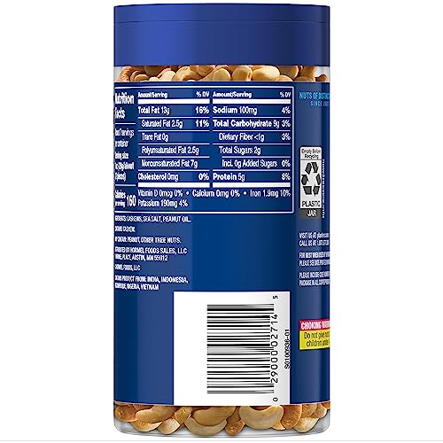 Planters Pop & Pour Whole Cashews ,6.5 Oz(Pack Of 12) #TOP1