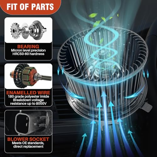 Image of AC Heater Blower Motor with Fan 700154 Fit for Jeep Liberty 2002-2007,Compatible with Jeep Wrangler 2002-2006,Replaces# 5066553AA, 68028890AA