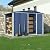 Metal Outdoor Storage Shed 10FT x 6FT with Firewood Storage, Steel Utility Tool Shed Storage House with Sliding Door, Metal Sheds Outdoor Storage for Backyard Garden Patio Lawn, Blue