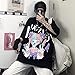 Women Summer Gothic T-Shirt Anime Aesthetic Print Harajuku Fashion Casual Tops (Black3, S)