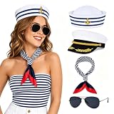 Ainvzag 4-Piece Sailor Outfit Costume Set, Sailor Outfit Women Accessories