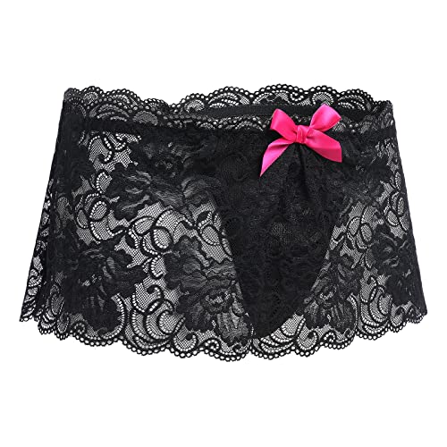 ABAFIP Men Sissy Skirted Panties Lace Thongs Sheer Mesh G-string Underpants Crossdressing Lingerie Underwear3