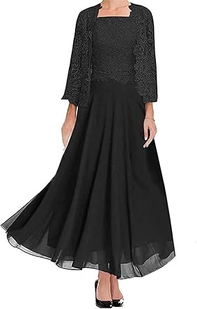 Ankle Length Mother of The Bride Dresses with Jacket Plus Size Mother of Groom Dresses for Wedding Formal Gown