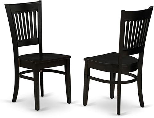 Miniatura 3 de East West Furniture DMVA5-BLK-W - Juego de comedor de 5 piezas para 4 personas, incluye una mesa de comedor redonda con gotas y 4 sillas de comedor,
