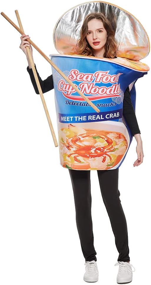 Seafood Instant noodles Costume Cup Noodles Costumes Halloween Fast food Funny Food Costume Adult Men Women