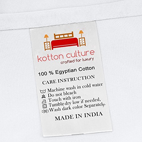 Kotton Culture Set Of 2 Pillow Shams Pinch Pleated 100% Egyptian Cotton 600 Thread Count Super Soft Decorative Hotel Class Bedding (Queen/Full, White) #TOP2