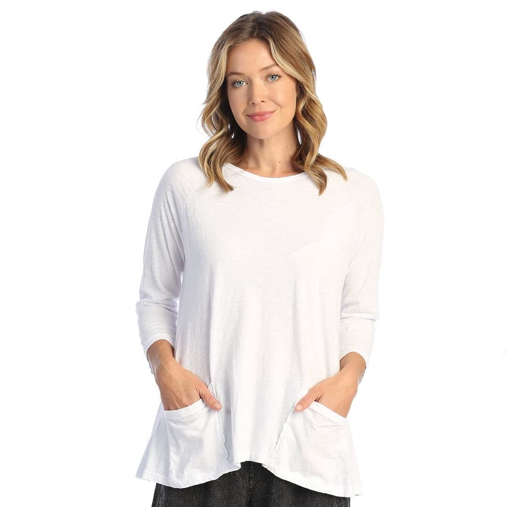 Jess & Jane Women's Coloring Mineral Washed Patch Pocket Cotton Tunic