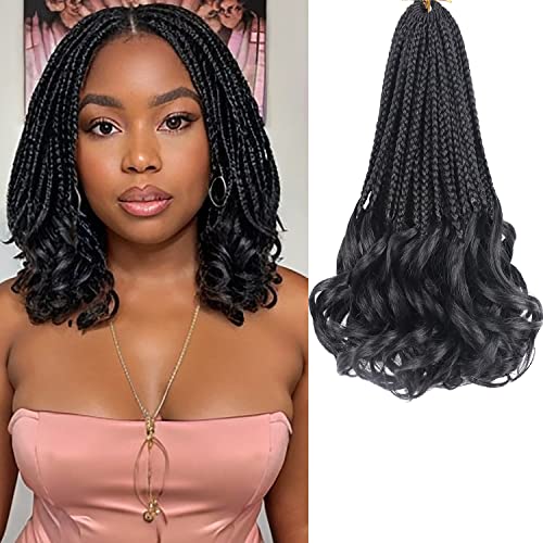 French Curly Crochet Hair For Black Women 10 Inch Goddess Box Braids Crochet Hair Pre Looped French Curly Braiding Hair Kids Crochet Hair Short French Curl Crochet Braids With Curly Ends Knotless Braids French Curls Braids Layered Hair Extensions(1B) #TOP7