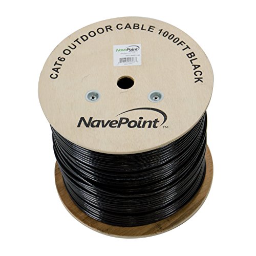 Cable Ethernet NavePoint CAT6 UTP Outdoor 1000 Ft Negro miniatura 2