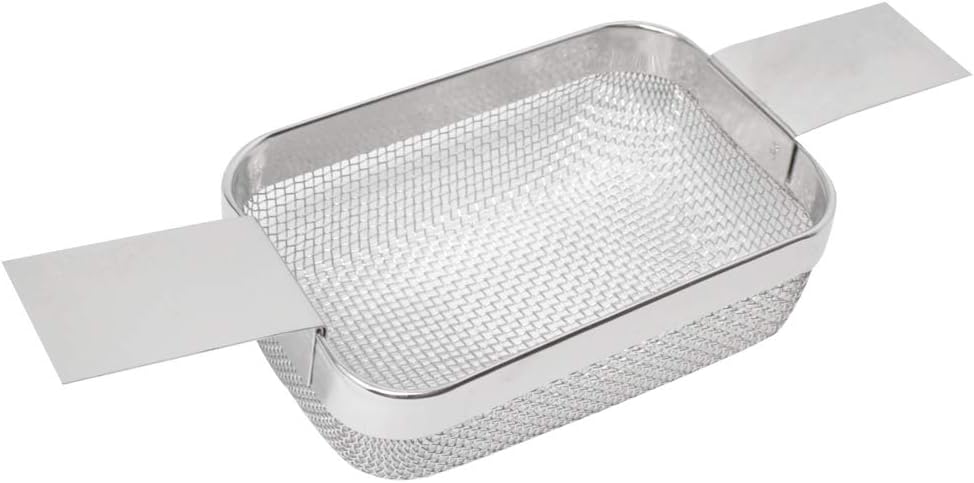 4-1/2" x 3" x 1-1/2" Stainless Steel Fine Mesh Ultrasonic Cleaner Jewelry Small Parts Holder Universal Cleaning Basket