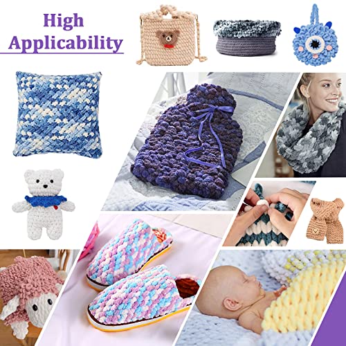 Loop Yarn 5Packs,Shenlin Chunky Chenille Yarn for Hand Knitting Baby Blanket,Machine Washable Polyester Fluffy Thick Bulky Yarn for Scarfs,Craft