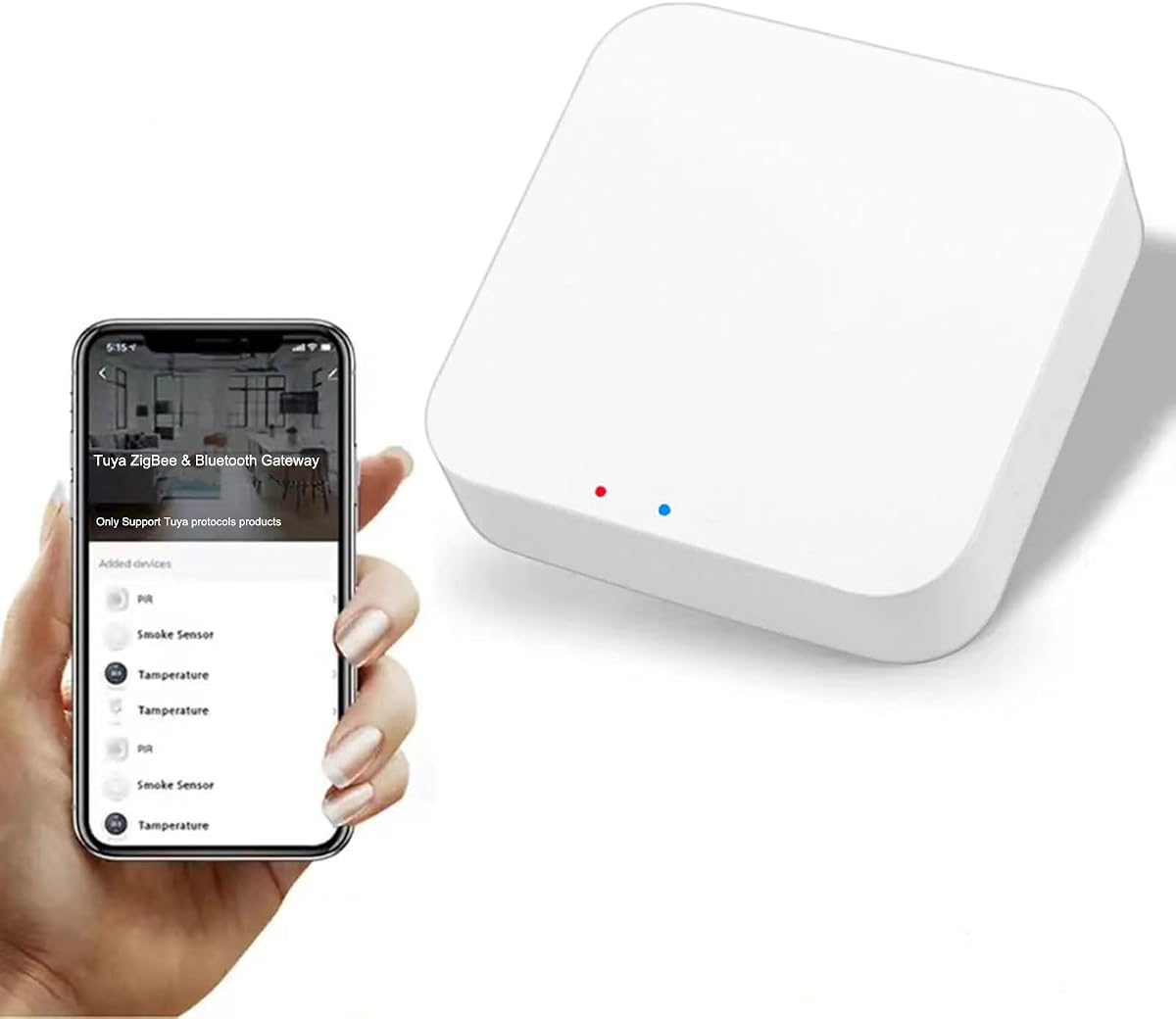 ZigBee Hub WiFi & Bluetooth Dual Mode Gateway,Tuya Smart Bridge Wireless Remote Controller,Intelligent Bridge Wireless Smart Gateway Voice Control via Alexa, Google Home. Only Tuya Products