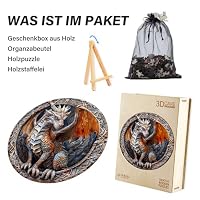 3D-Drache Holz-Puzzle für Erwachsene, 300 Teile, 34 × 34 cm – Ansicht 4