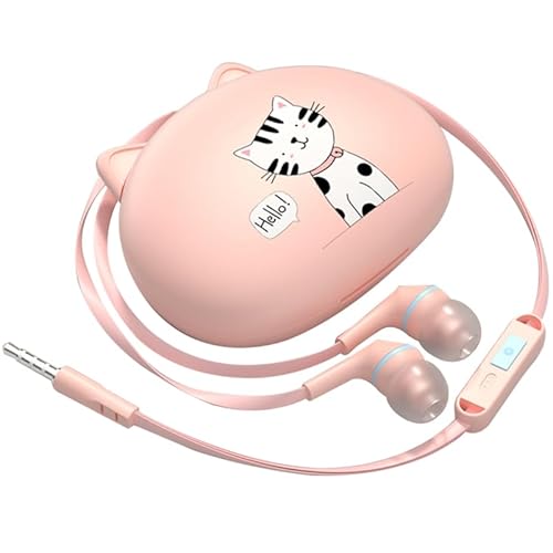 ROMISBABA Auriculares Cable y Micrófono Auriculares Intraurales Funda para Almacenamiento Compatibles Dispositivos De Audio para Llamadas y Música Diaria