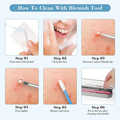 13 Stück Pickelentferner Werkzeuge Mitesserentferner Set,Komedonenquetscher Warzenentferner Akne Pickel Mitesser… - Image 7