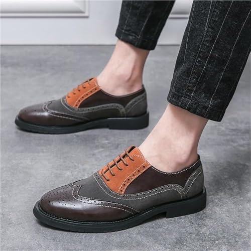 Men’s Low Heel Derby Dress Shoes for Men, Pointed Toe Lace-up Business Formal Round Toe Wedding Classic Office Comfortable Oxford2
