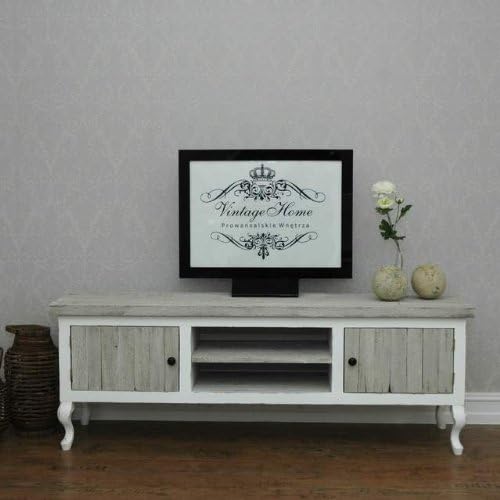TV Unit "Vintage Riviera" Handmade Vintage Style Furniture, White Pine