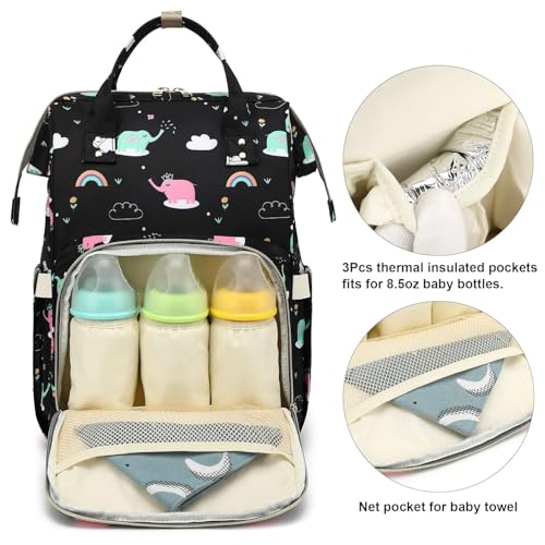 Image of ShopyVid Babies Diaper Bag for Mothers | Maternity Bag for Travel | New Born Baby Diaper Bag for Mother, Multi Compartments, Insulated Bottle Pockets (Waterproof, 17 litres)
