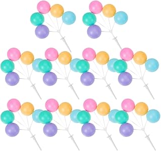 Toddmomy 10pcs Mini Colorful Balloon Cake Picks Balloon Cupcake Topper for Dollhouse Party Decorations Birthday Wedding(Macarons)