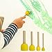 20 PCS Round Sponges Brush Set Kids Painting Tools - Pistha Sponge Painting Stippler Set DIY Paint Tools in 4 Sizes for Kids (Yellow)