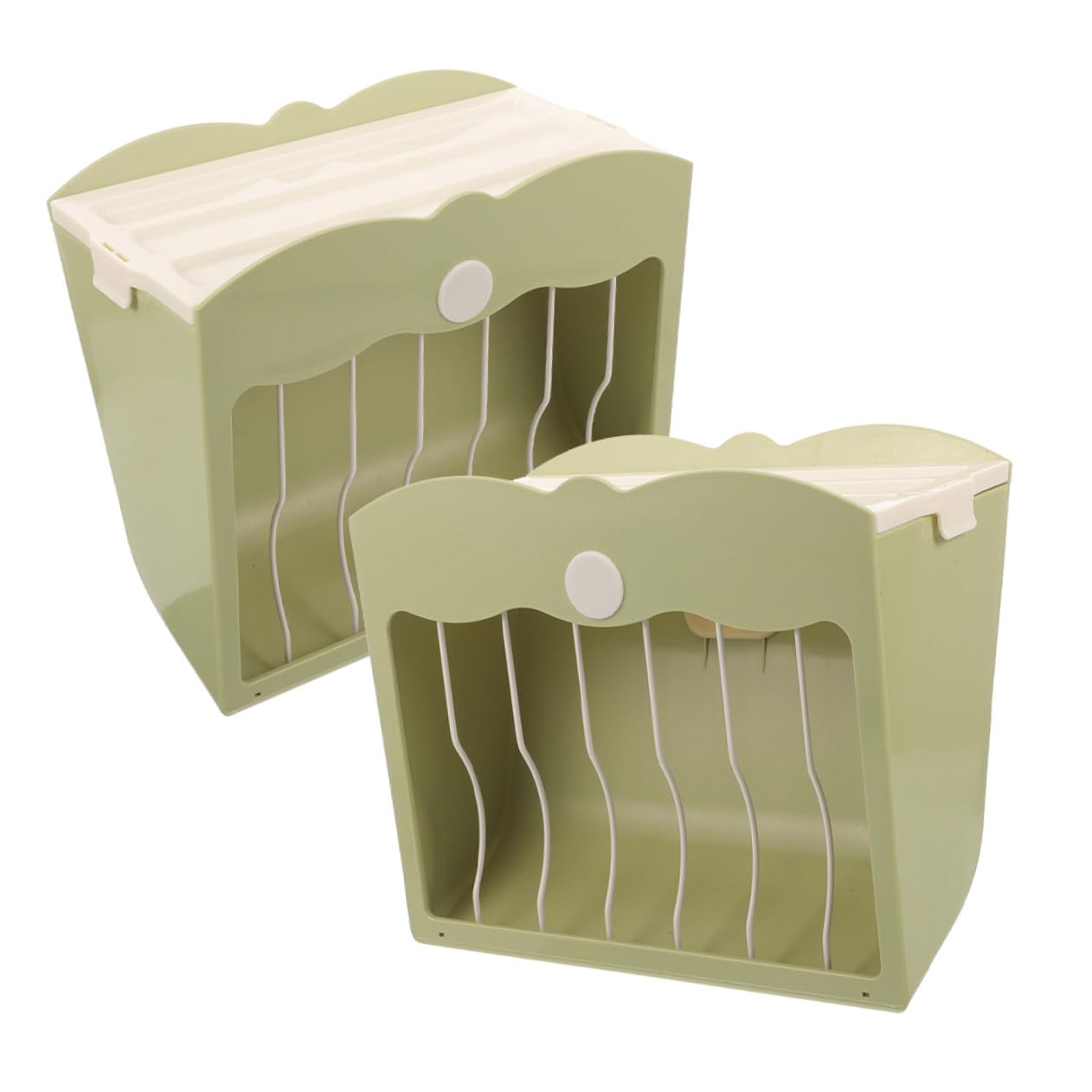 Abaodam Dispensador Colgante de Plástico Verde para Cobayas y Hámsteres, 2 Piezas, Mantiene la Comida Limpia y Organizada para Jaulas de Conejos