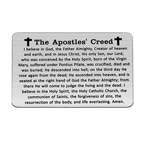 Gzrlyf The Apostles Creed Wallet Card I Believe in God Christian Engraved Wallet Insert Christian Prayer Gifts Religious Gift(Apostles Creed Wallet Card)