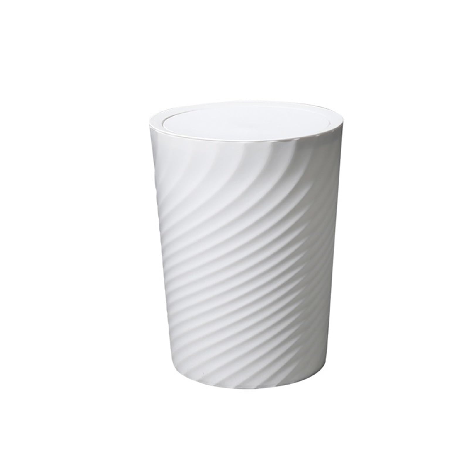 V2t9R4m7 Waste Bin Small Trash Can with Swing Lid , Cylindrical Garbage for Toilet Office Bedroom Trash Can(White,Medium)