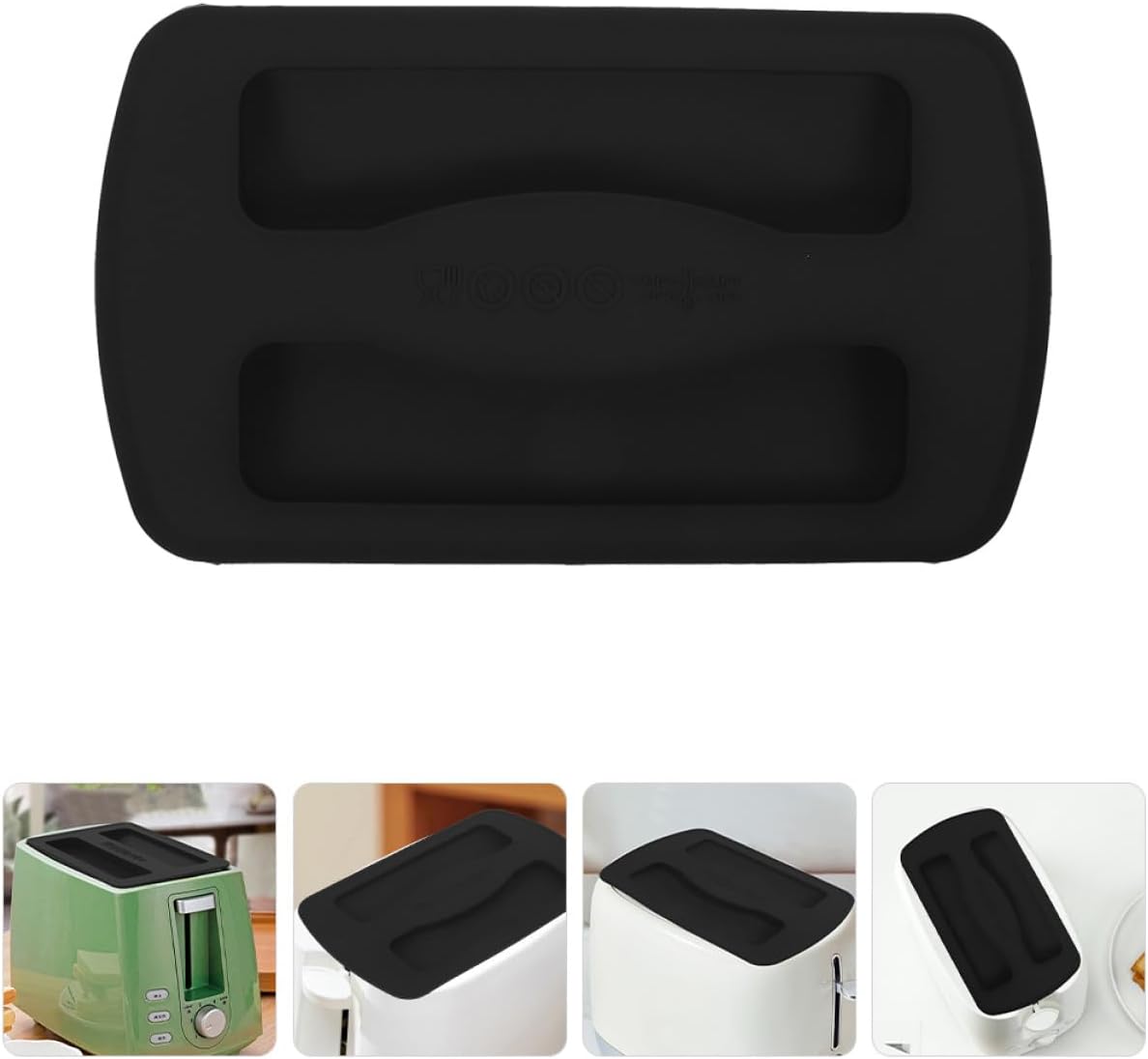 2pcs Black Silicone 2-slice Toaster Lid Cover Bread Machine Upper Home Kitchen Toaster Accessory for Sandwich