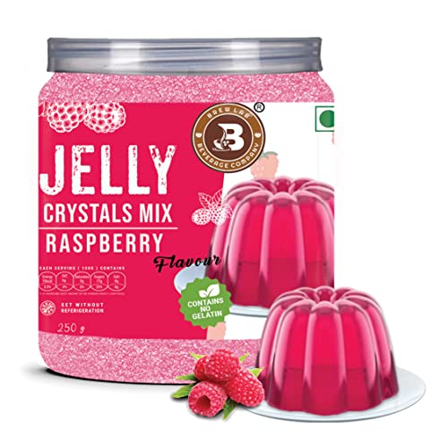 Brew Lab Jelly Crystal Mix For Making Jelly - Raspberry Flavor | Easy To Make | No Gelatin 250 g
