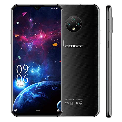 Smartphone Libre (2020), DOOGEE X95 Pantalla de 6,52 Pulgadas, 16GB +2GB Quad Core 4G Móvil 13 MP, cámaras traseras Triple 4350 mAh, batería Android10, identificación de telefonía, Doble SIM, Negro