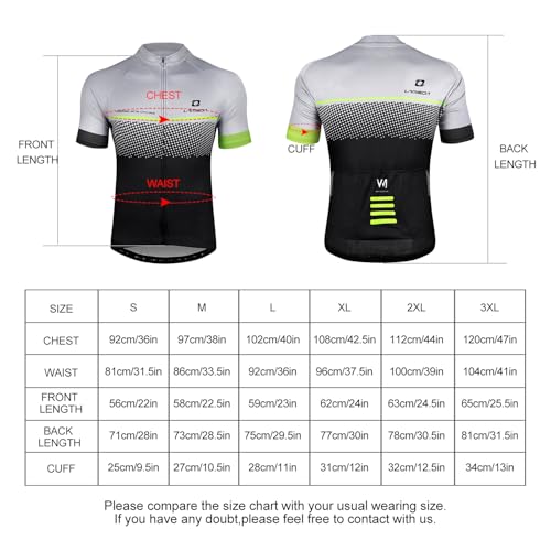 Foto von LAMEDA Kurzarm Radtrikot Herren Funktionsshirt T-Shirt Jersey Elastische Atmungsaktive Schnell Trocknen Rennrad Trikot Fahrradtrikot für Radsport MTB Outdoor Sport(Grau L)