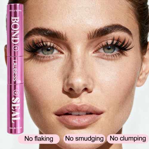 Image of Lash Glue LAUBESS Waterproof 2-IN-1 Lash Bond and Seal Eyelash Glue Long Lasting 72H DIY Lash Extension Glue Home Use Latex-Free (Clear 5ml+5ml)