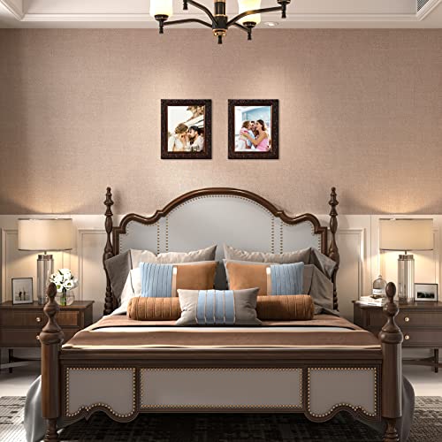 Edenseelake 8X10 Picture Frame Set Of 2, Vintage Photo Frame With Retro Carved Pattern For Tabletop Or Wall Decoration, Brown #TOP6