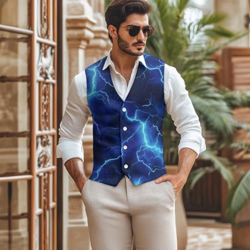 TOADDITDO Suit Vest for Men Button Up Vests Regular Fit V-Neck Tops Sleeveless Formal Tuxedo Vest2