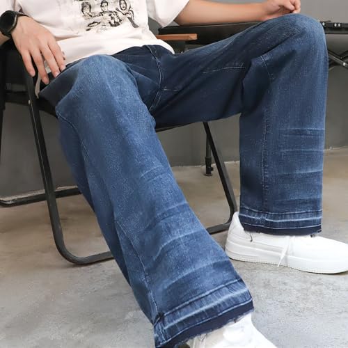 Ripped Jeans Men Barrel Relaxed Fit Baggy Jeans for Mens y2k Long Trousers Loose Wide Leg Denim Pants for Boyfriend3