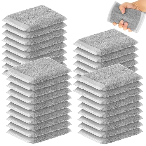 Image of Thyle 36 Pack Steel Wool Scrubber Kitchen Sponges, Heavy Duty Non Scratch Metal Sponges, Reusable Cleaning Scrub Pads for Dishes, Pots, Pans, Sink and Tough Hard Stains (Gray)
