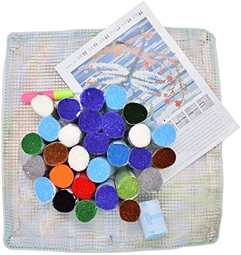 Image of Ylkgogo Latch Hook Pillow Kit for Adults Beginners DIY Throw Pillow Cover Crochet Yarn Kits Printed Canvas Halloween Pattern Sofa Decor 17 inch x 17 inch