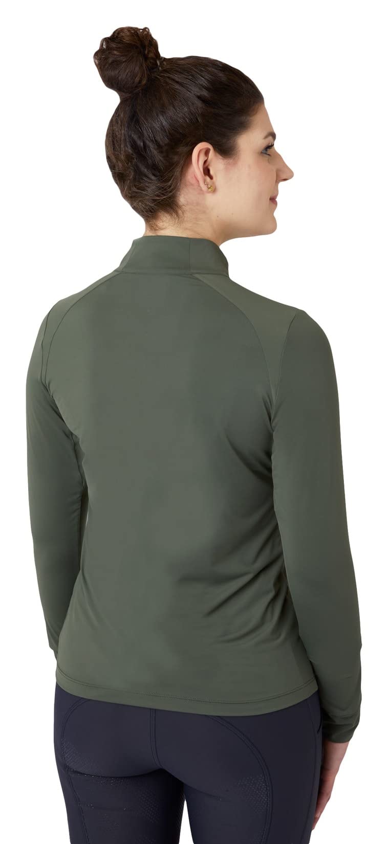 HORZE B Vertigo Sidney Damen-Shirt, langärmelig, belüftet, halber Reißverschluss