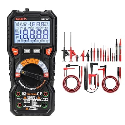 KAIWEETS HT118E Digital Multimeter & 23PCS Multimeter Test Leads Kit
