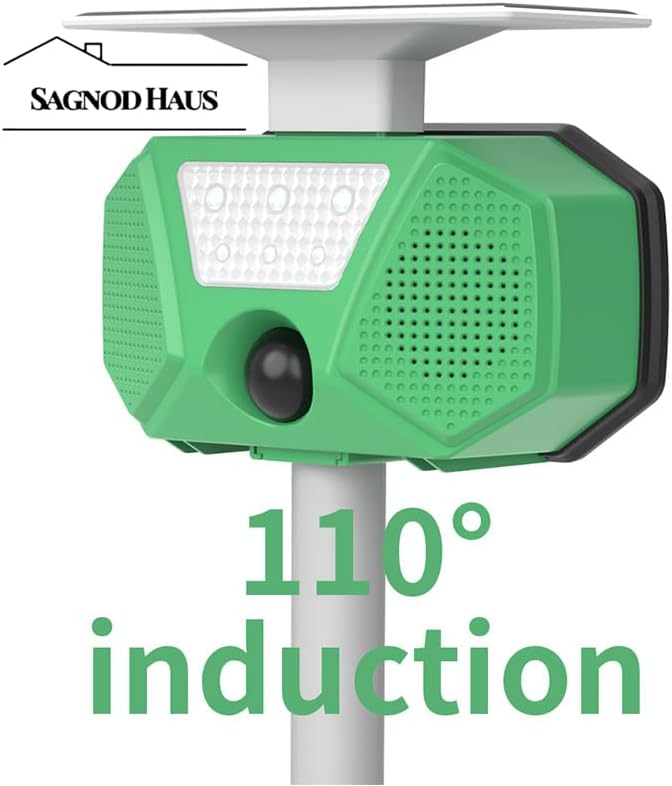 Miniatura 3 de Repelente de animales UltraSonic para exteriores, repelente de animales de energía solar, para gatos, pájaros, ciervos, mofetas, ratas, ardillas,