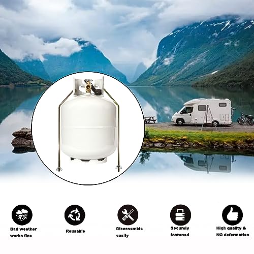 ASTAMOTOR 20 lbs RV Propane Tank Mount Holder Bracket Kit Fit for Coleman Fleetwood Pop Up Camper Trailer, Pair