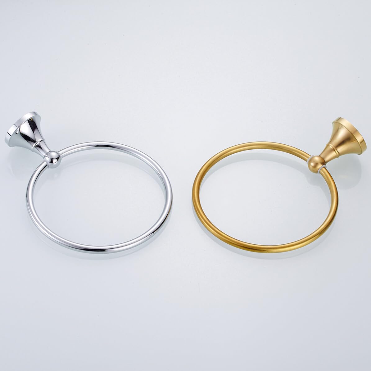 SHINEOFI Portasciugamani Rotondo in Ottone Cromato, Anello Portasciugamani da Bagno Appeso, Resistente e Semplice per Bagno Domestico, Hotel, Scuole e Spazi Pubblici
