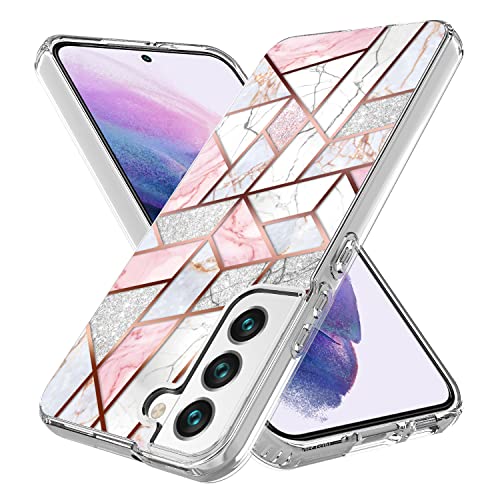 Coque Samsung S23 Plus paillettes antichoc rose géométrique