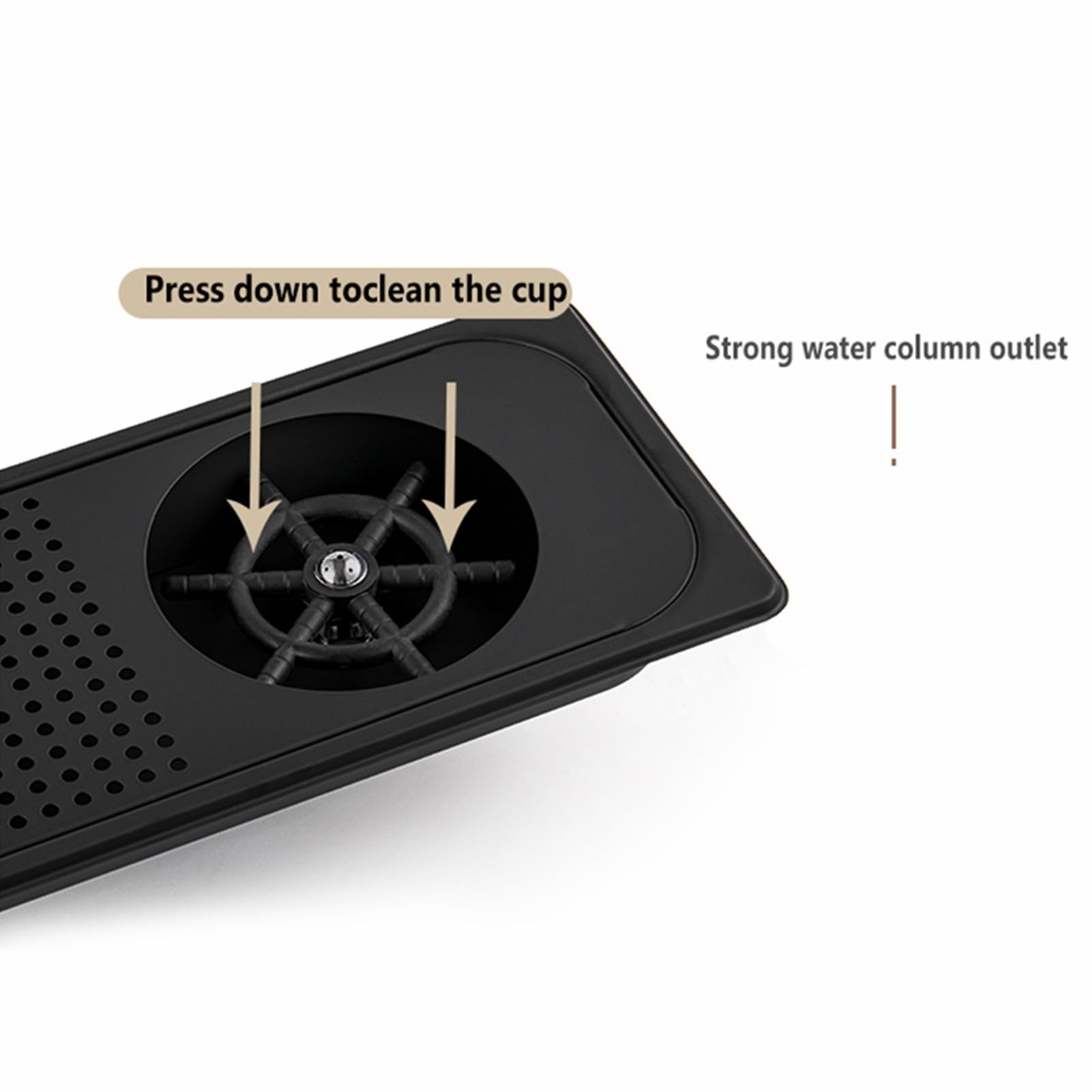 Rotary Jet enjuagador de Vidrio para fregaderos de Cocina, lavavasos y limpiadores de Botellas de bebé Grifo enjuagador de Vidrio para el hogar de Cocina y Bar Fregadero Accesorios(Silver,A)