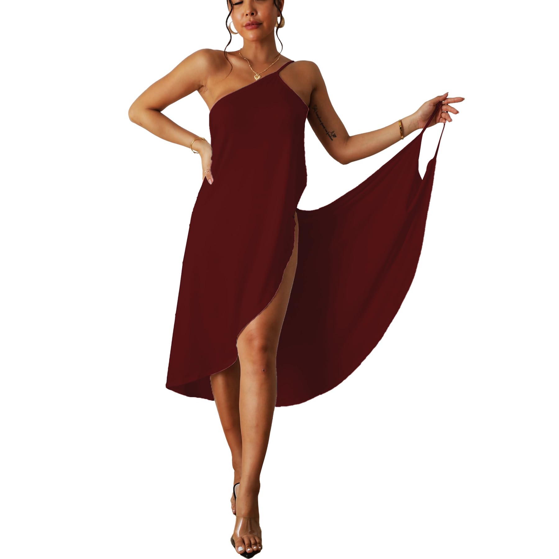 Hanaoops Beach Cover Up Women Sarong Dress Bikini Wrap Spaghetti Strap Beach Swimwear Dress Holiday Long Beach Dresses Towel Pareos