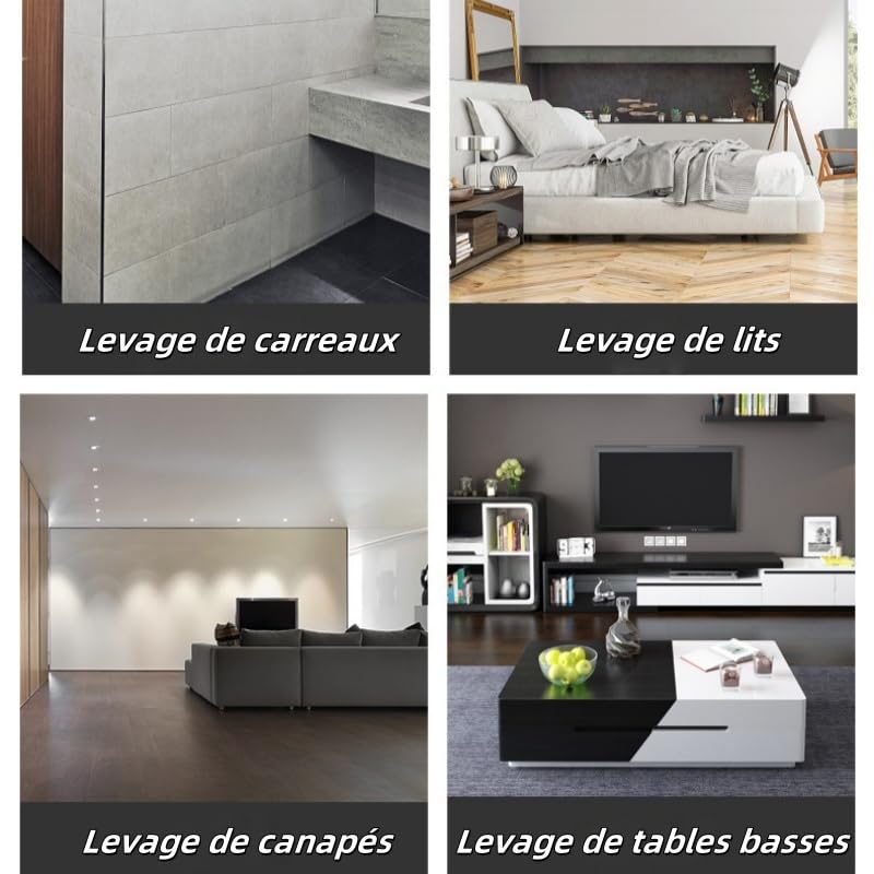 kimeo Cric Manuel Multifonction pour Pose et Levage Facile pour économiser de la Main pour Meubles, Portes, armoires, plaques de plâtre, cric de carrelage