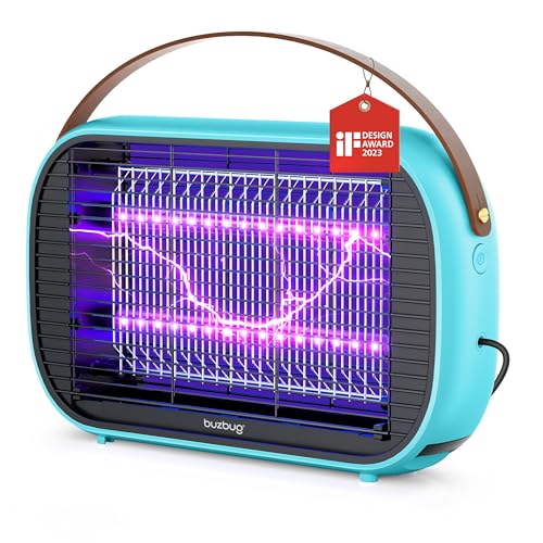 Buzbug Mata Insectos LED, Lámpara con 10 Años de Vida Útil, Trampa de Mosquitos y Moscas de, Sostenible con Bajo Consumo Energético, Control de Insectos, Atrapa Insectos（azul-verde）