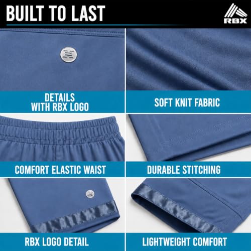 Image of RBX Boys Short Set - 2 Piece Active Performance Short Sleeve Athletic Shirt and Basketball Shorts with Elastic Waistband