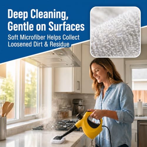 Image of Tidy Monster 12 Pack Microfiber Cloth Covers, Washable Steam Cleaner Accessories Compatible with Bissell Steam Shot 39N7A /39N7V, McCulloch, PurSteam, Wagner & Dupray